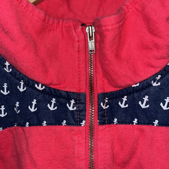 Simply Southern Collection Red Anchor Pattern zip sweatshirt Size XS - Picture 7 of 13